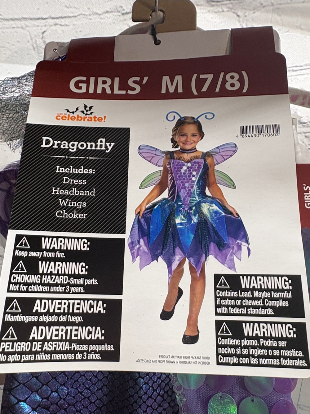 Celebrate It Purple and Blue Dragonfly Costume Dress with Wings